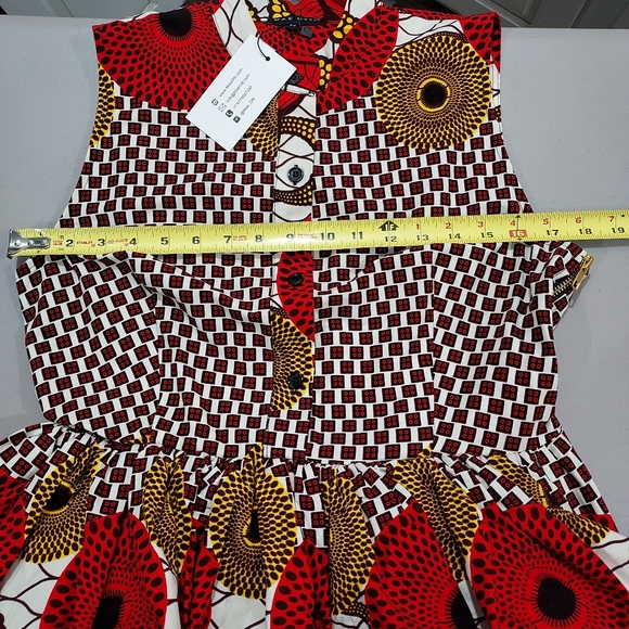 Mae Otti Red Rose Print Layered Dress - Picture 14 of 16